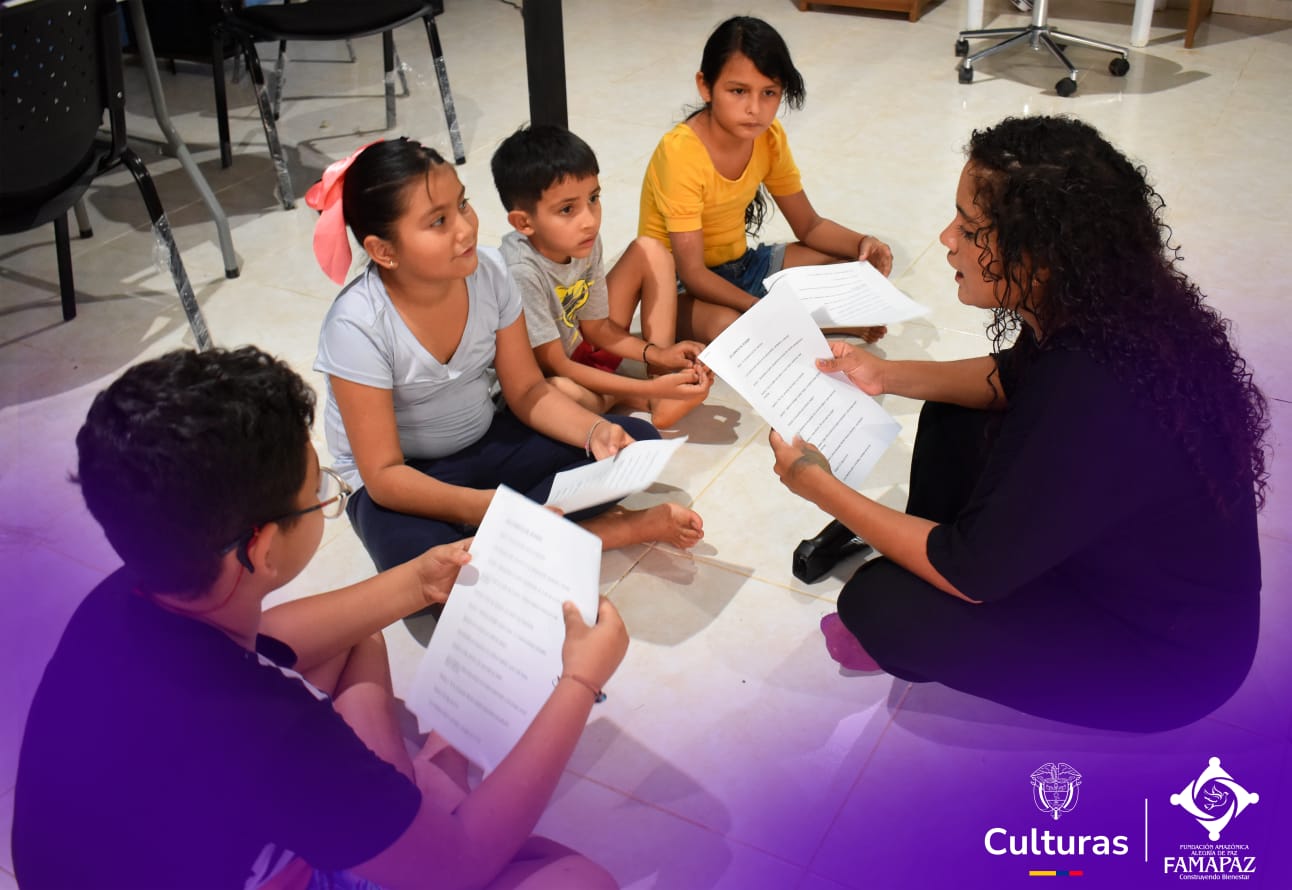 Taller de lectura con niños y facilitadores de FAMAPAZ